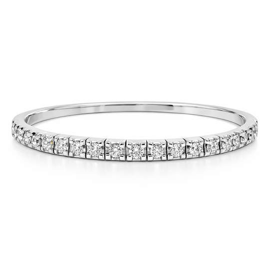 3.21CT Diamond Stretch Bangle 18k White Gold