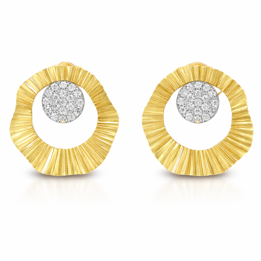 0.13CT Diamond 14k Yellow Gold Earring