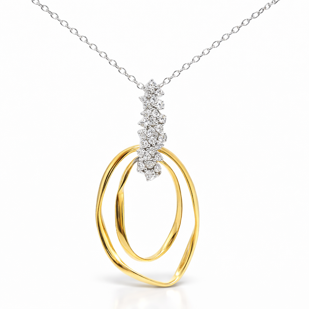 0.39CT Diamond Fashion Pendant 14k Yellow Gold