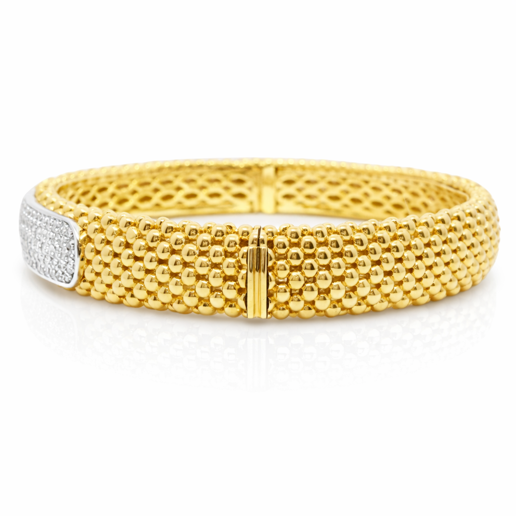 1.84CT Diamond Bangle 18k Yellow Gold