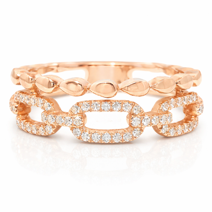 0.17CT Diamond Ring 14k Rose Gold