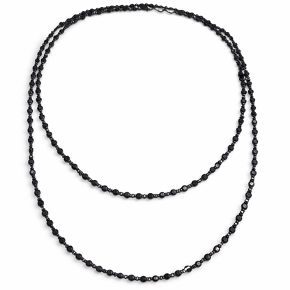 6.46CT Blue Sapphire Necklace Black Rhodium 14k White Gold