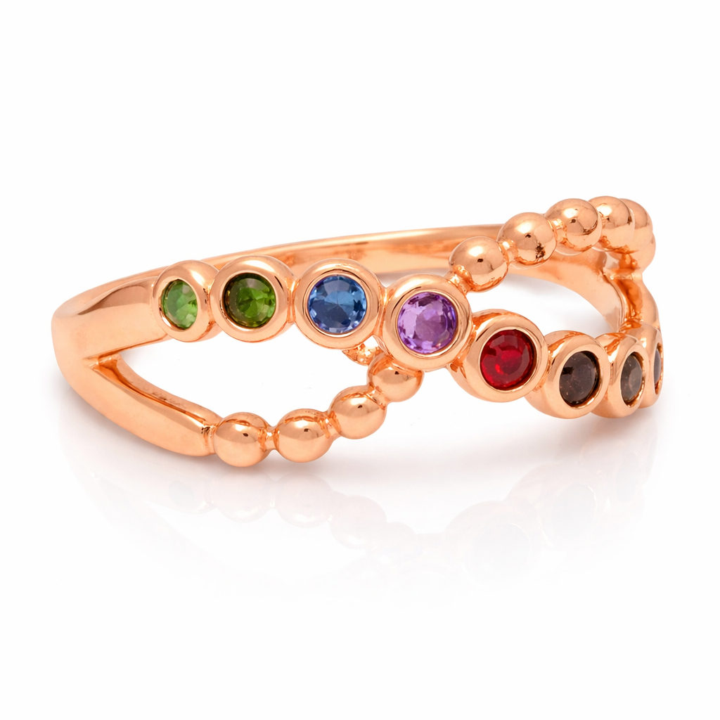 0.26CT Mix Sapphire Ring 14k Rose Gold