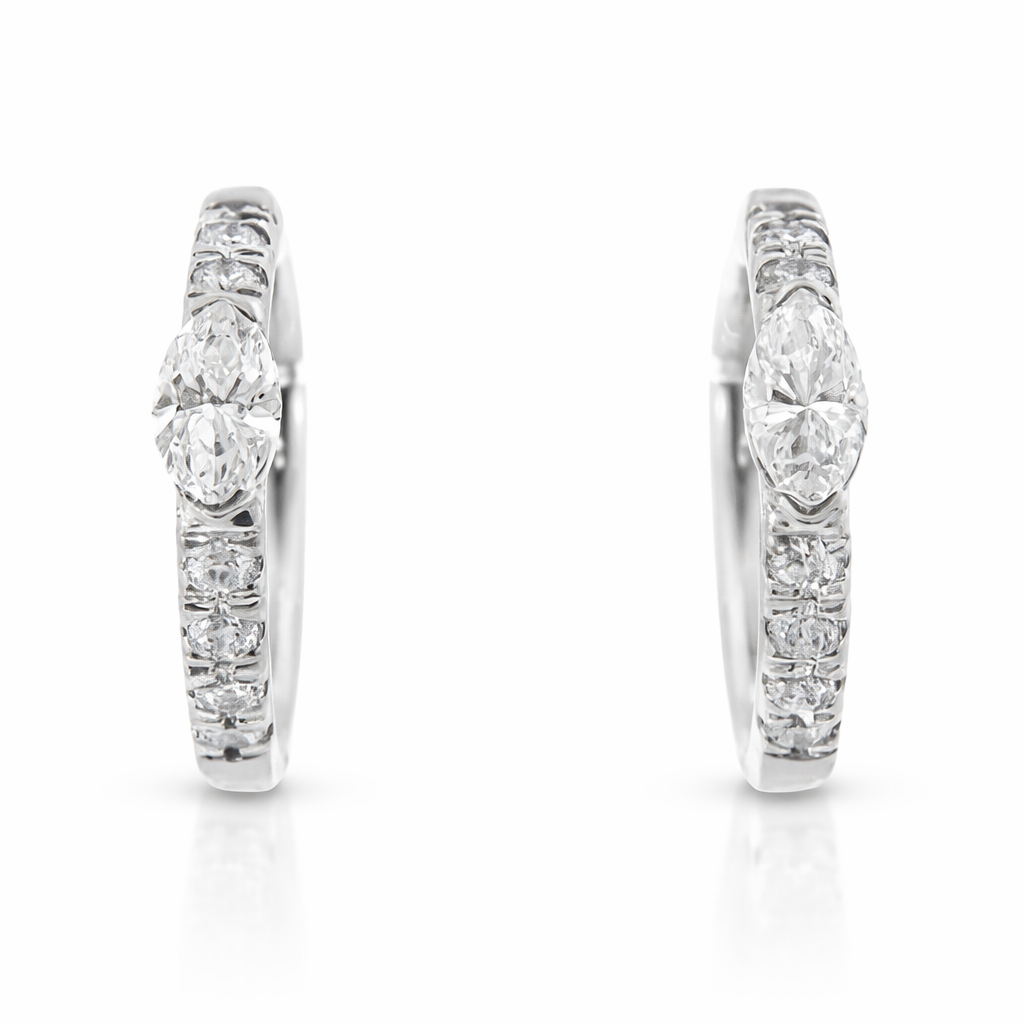 0.46CT Diamond 18k White Gold Earring