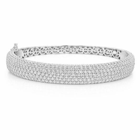 7.10Ct Diamond Bangle 14k White Gold