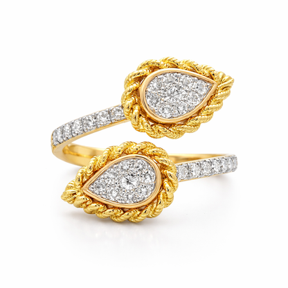 0.36CT Diamond ring 18k Yellow Gold