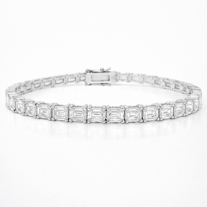 10.68CT Emerald Cut Lab Diamond  Bracelet 14K White