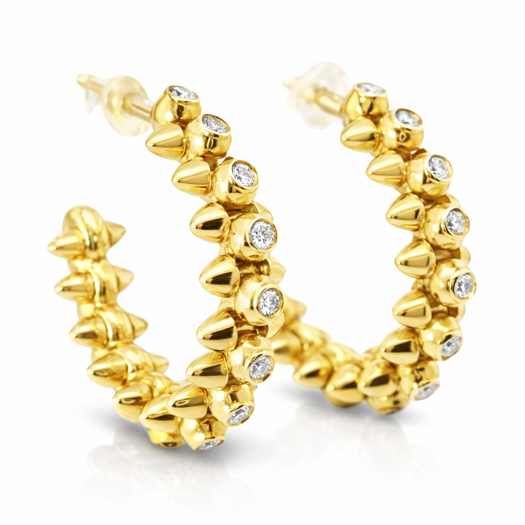 0.60CT Diamond 14k Yellow Gold Earring
