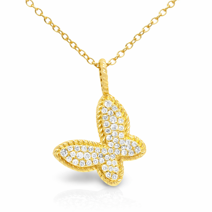 0.18CT Diamond Pendant 14k Yellow Gold