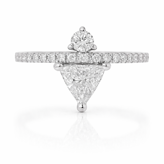 0.70CT Diamond Ring 18K White Gold