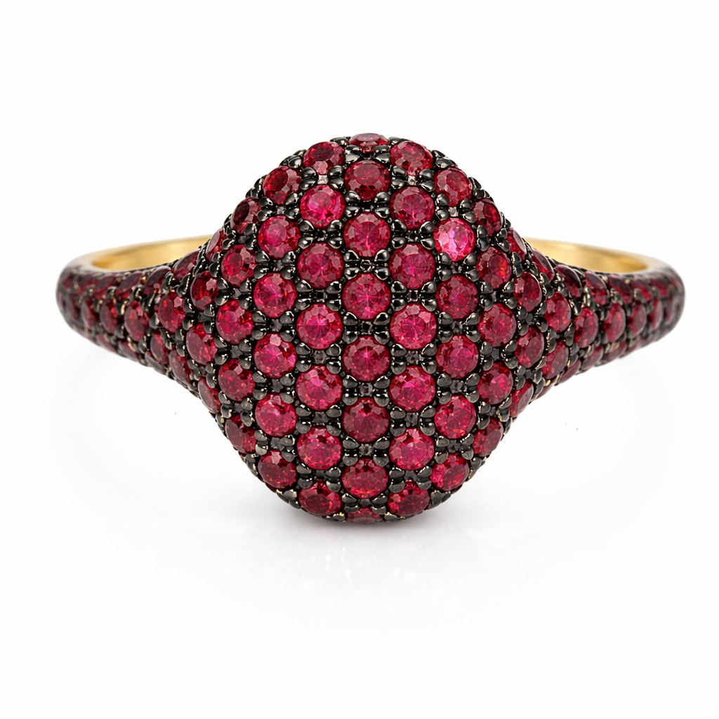 0.89CT Round Ruby  Ring 14k Yellow Gold