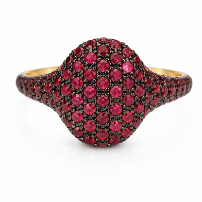 0.89CT Round Ruby  Ring 14k Yellow Gold