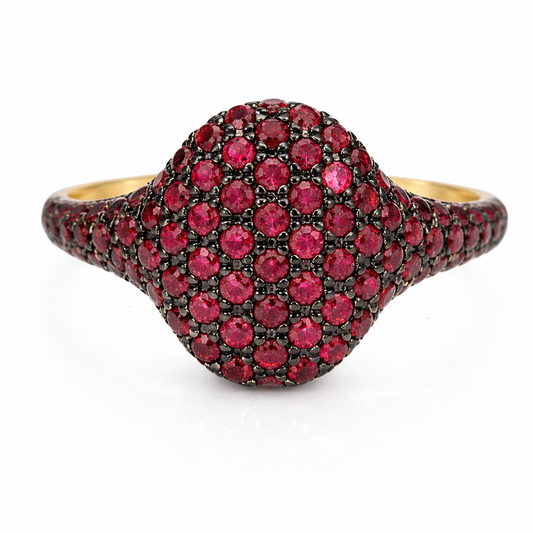 0.89CT Round Ruby  Ring 14k Yellow Gold