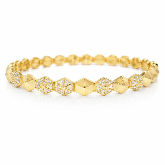0.25CT Diamond Bangle 14k Yellow Gold