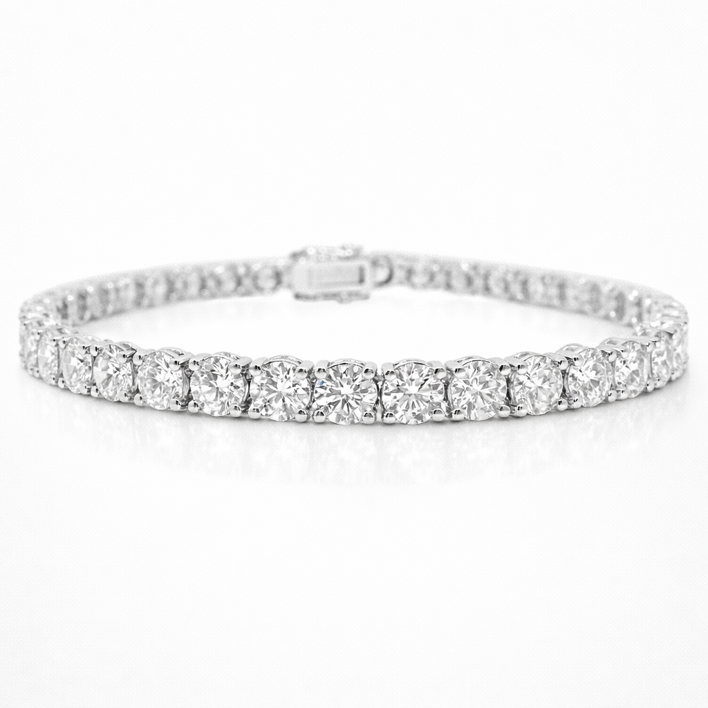 11.45CT Radiant Lab Diamond Bracelet 14k White Gold