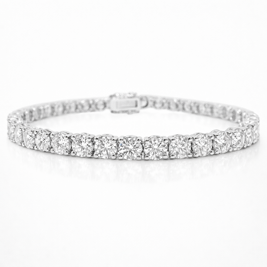 11.45CT Radiant Lab Diamond Bracelet 14k White Gold