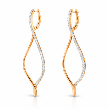 0.58CT Diamond 14k Rose Gold Earring