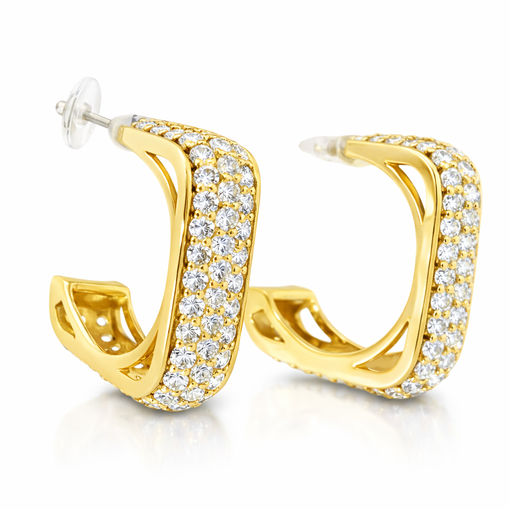 1.65CT Diamond  14k Yellow Gold Earring