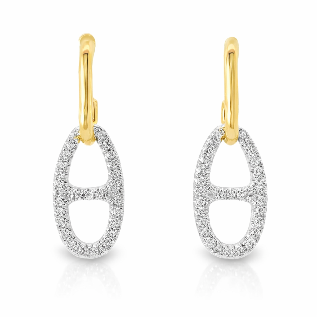 0.40CT Diamond  14k Yellow Gold Earring