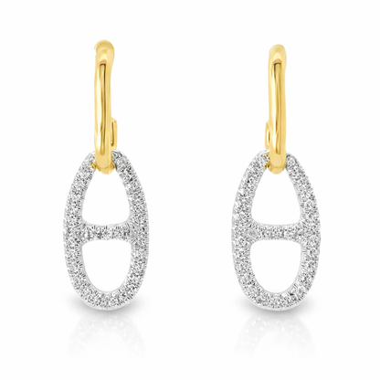 0.40CT Diamond  14k Yellow Gold Earring