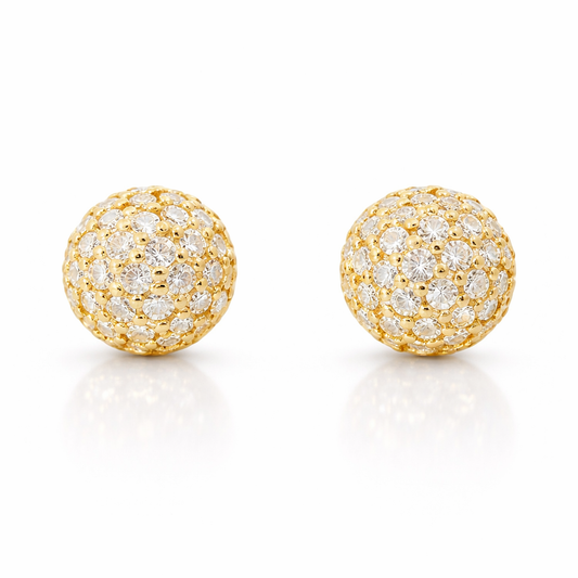 0.54CT Diamond 14k Yellow Gold Earring