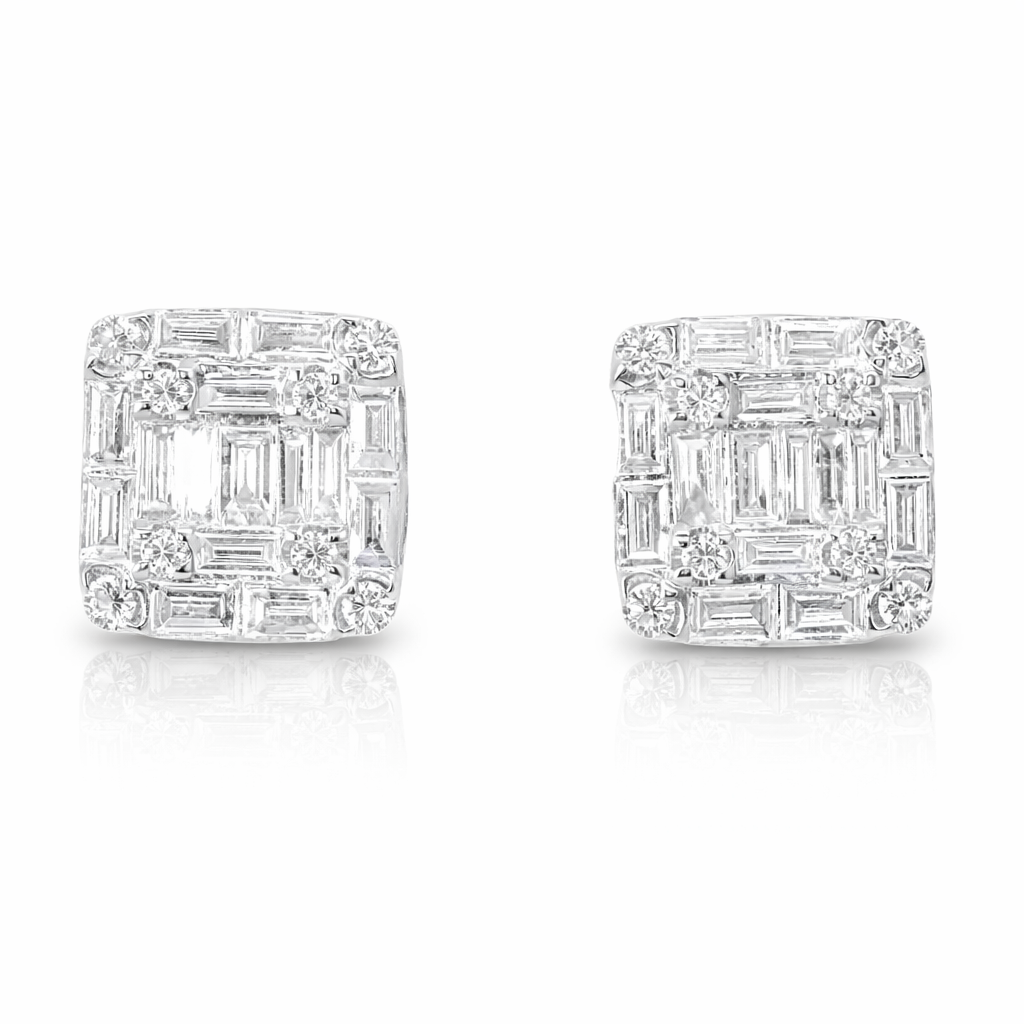0.85CT Diamond 18k White Gold Earring