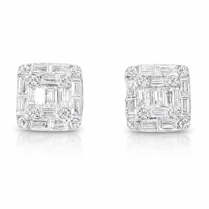 0.85CT Diamond 18k White Gold Earring
