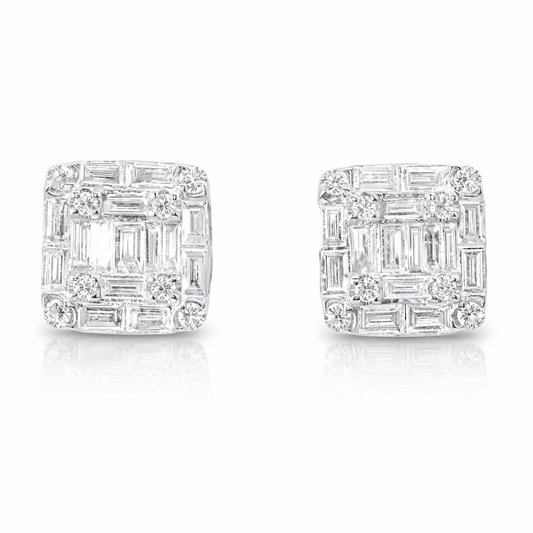 0.85CT Diamond 18k White Gold Earring