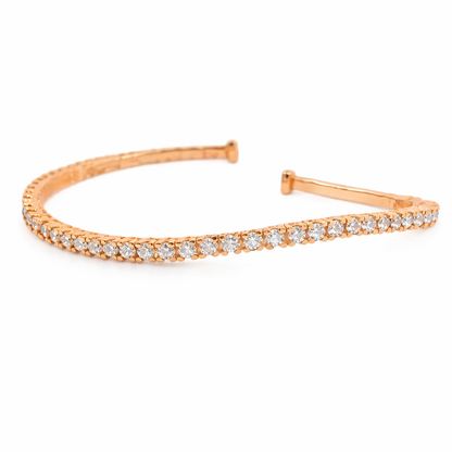 1.80CT Diamond Bangle 14k Rose Gold
