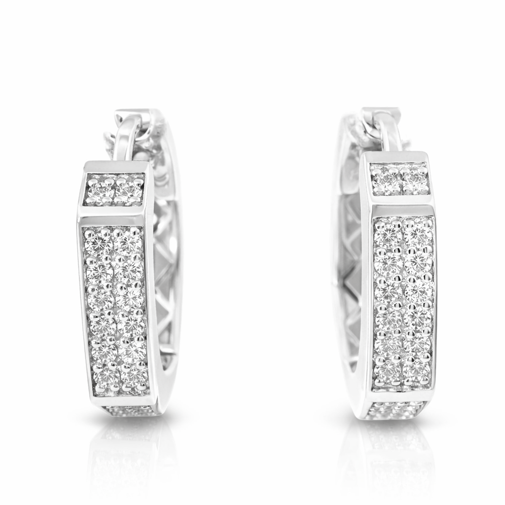 0.73CT Diamond 14k White Gold Earring