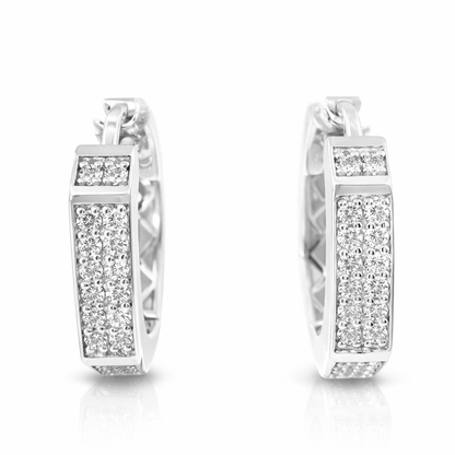 0.73CT Diamond 14k White Gold Earring