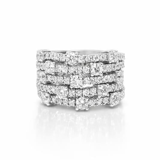 3.96CT Diamond Ring 18k White Gold