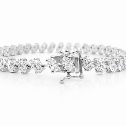 7.47CT Lab Diamond Bracelet 14k white Gold