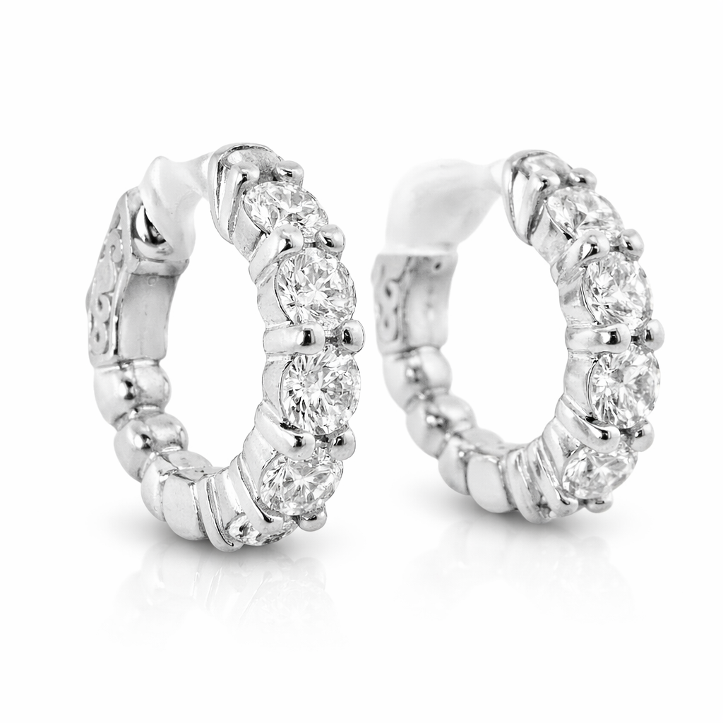 1.58CT Diamond 14k White Gold Earring