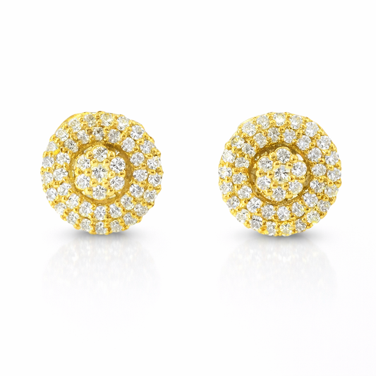 0.71CT Diamond  14k  Yellow Gold Earring