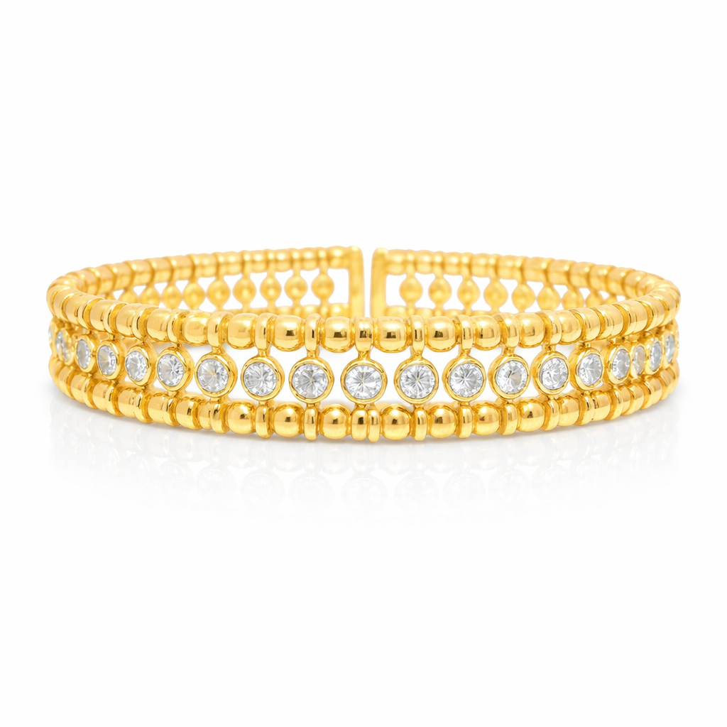 1.16CT Bezel Diamond Bangle 18k White Gold