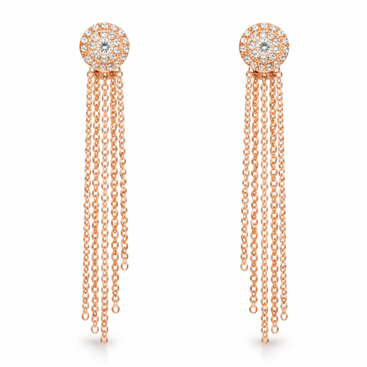 0.26CT Diamond 14K Rose Gold Earring