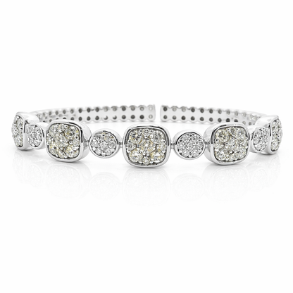 3.06CT Diamond Bangle 14k White Gold
