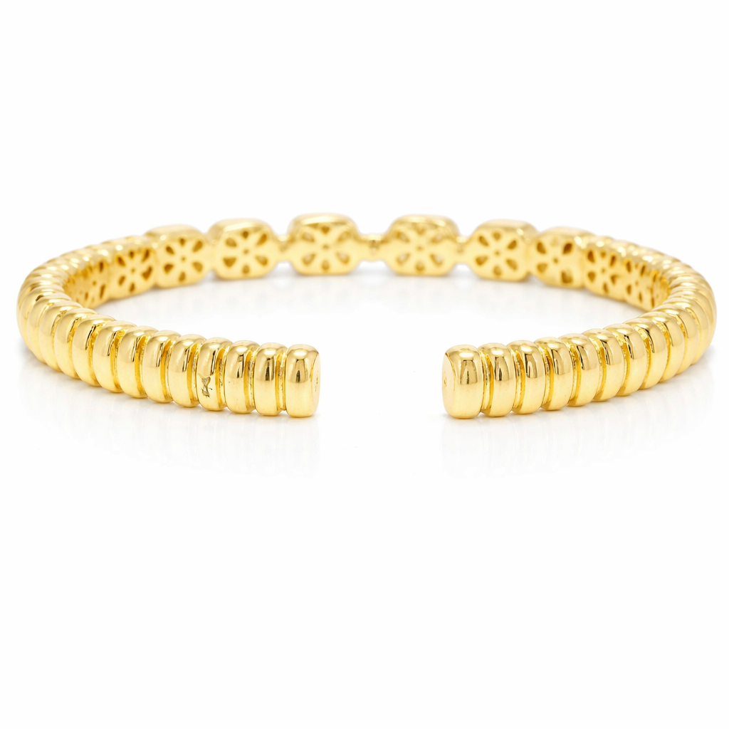 3.06CT Diamond Bangle 14k Yellow Gold