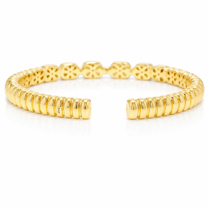 3.06CT Diamond Bangle 14k Yellow Gold