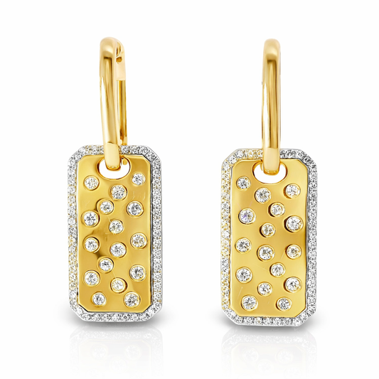 0.58CT Diamond 14k Yellow Gold Earring