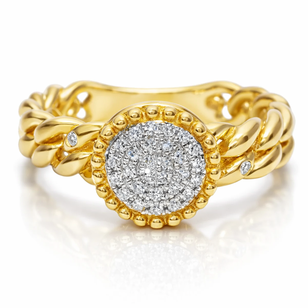 0.08CT Diamond Ring 14k Yellow Gold