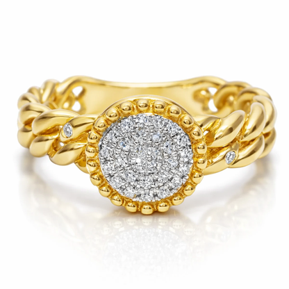 0.08CT Diamond Ring 14k Yellow Gold