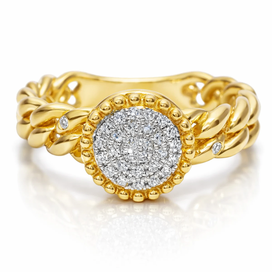 0.08CT Diamond Ring 14k Yellow Gold