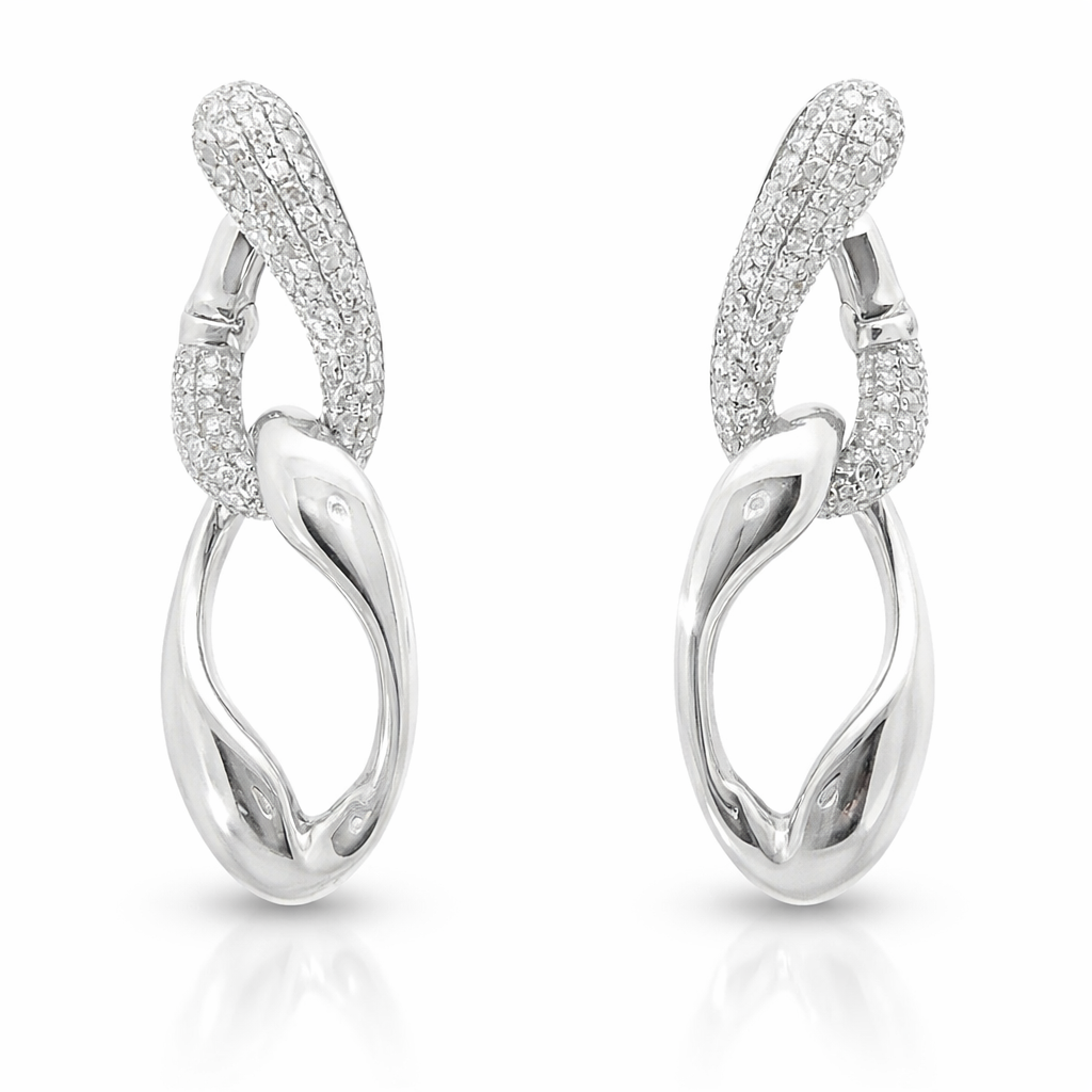 0.54CT Diamond Earring 14k White Gold