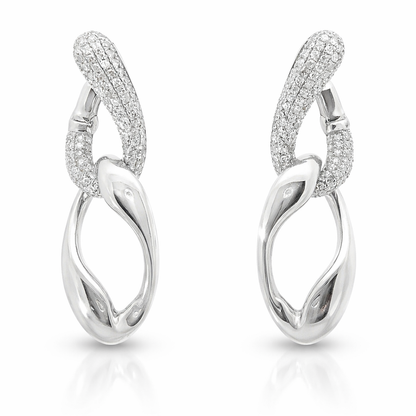 0.54CT Diamond Earring 14k White Gold