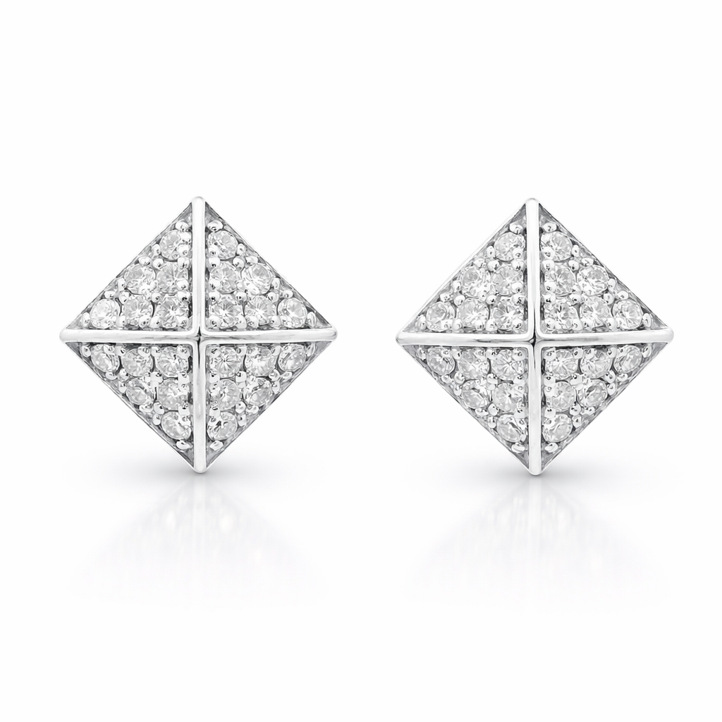 0.45CT Diamond Stud 14k White Gold Earring