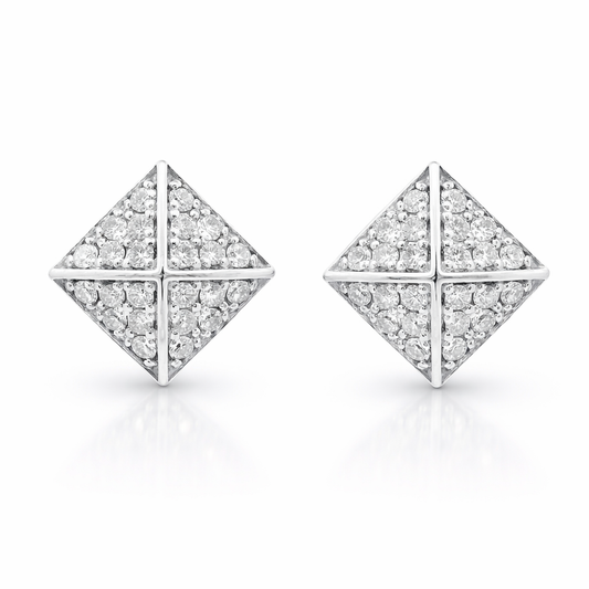 0.45CT Diamond Stud 14k White Gold Earring