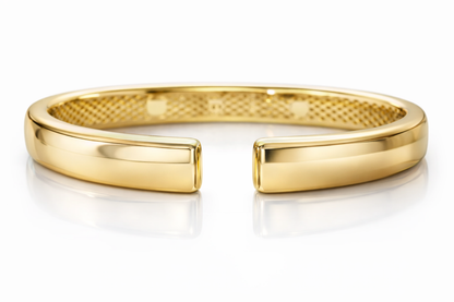 1.25CT Diamond Bezel Bangle 14k Yellow Gold