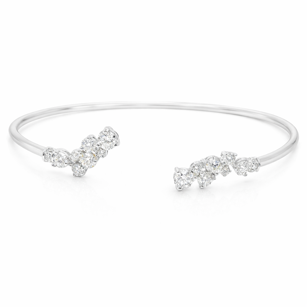 1.06Ct Diamond Bangle 14k White Gold